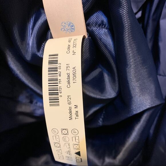 Massimo Dutti Jacket Size M Wide Sleeve Belted Navy - Picture 11 of 12